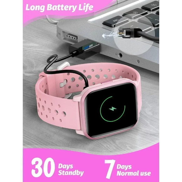 Butele Kids Smart Watch Smart Watch for Kids Game Smart Watch Gifts- Pink - Picture 7 of 16